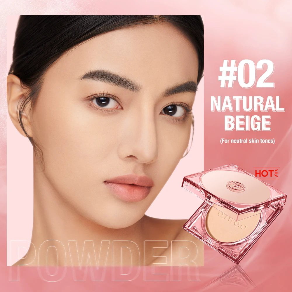 Face Powder: Oil-control, 24 Hours SPF 30 PA+++, Long Lasting, Waterproof, Matte - Makeup Setting Compact Powder 02 NATURAL BEIGE / CHINA