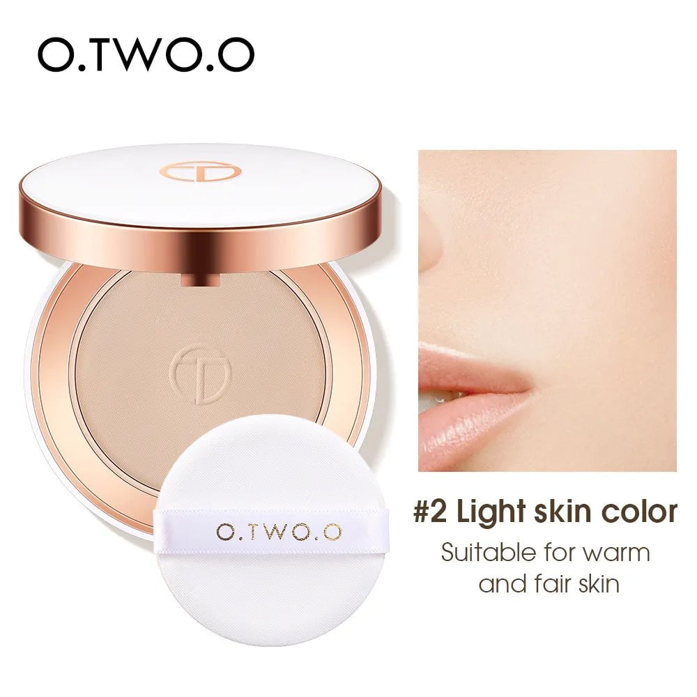 Face Setting Powder: Cushion Compact, Oil-Control, 3 Colors Matte, Smooth Finish - Concealer Makeup Pressed Powder 02 light skin / CHINA