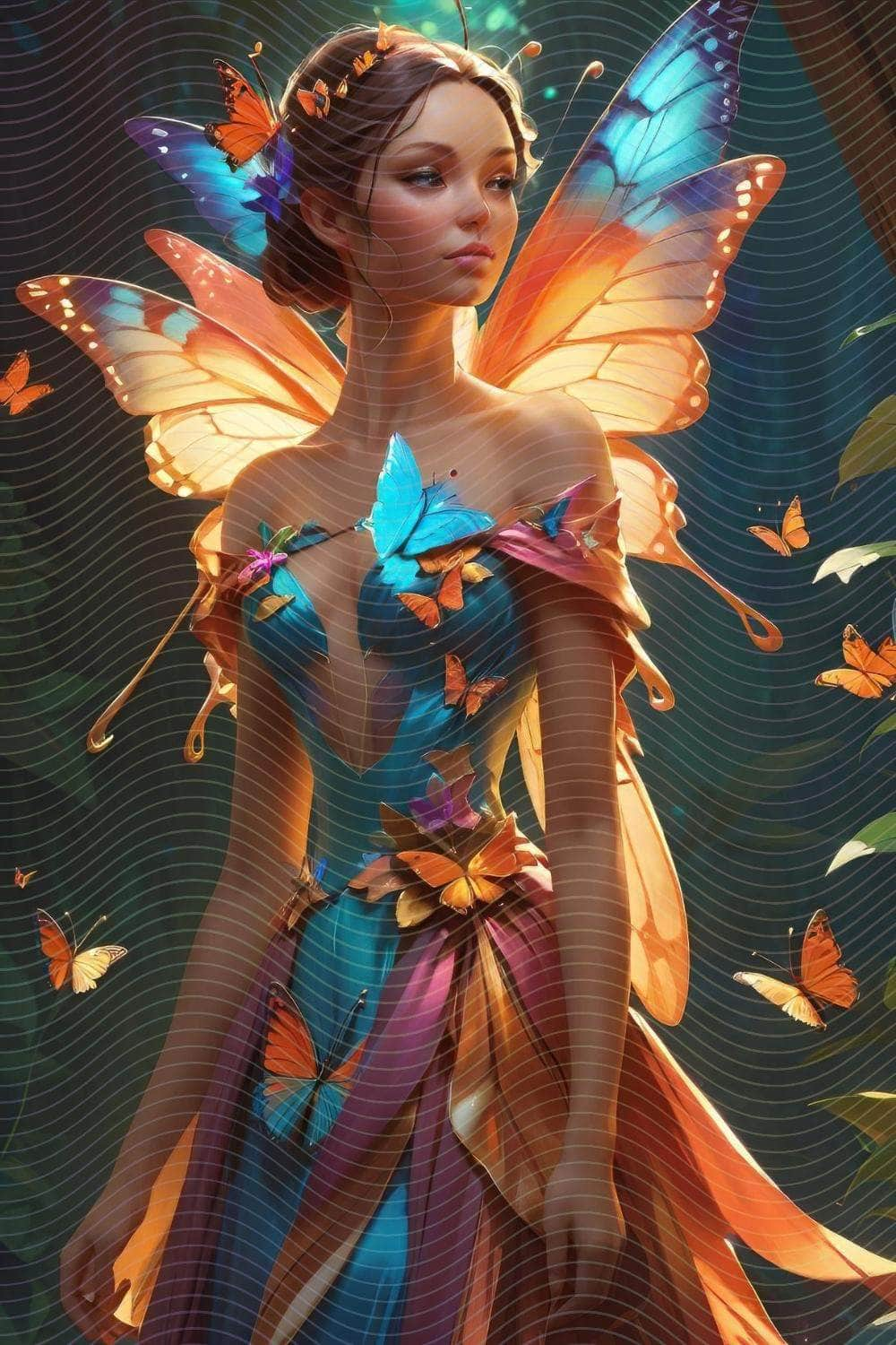 Fantasy Beautiful Fairy: Enchanting Elegance