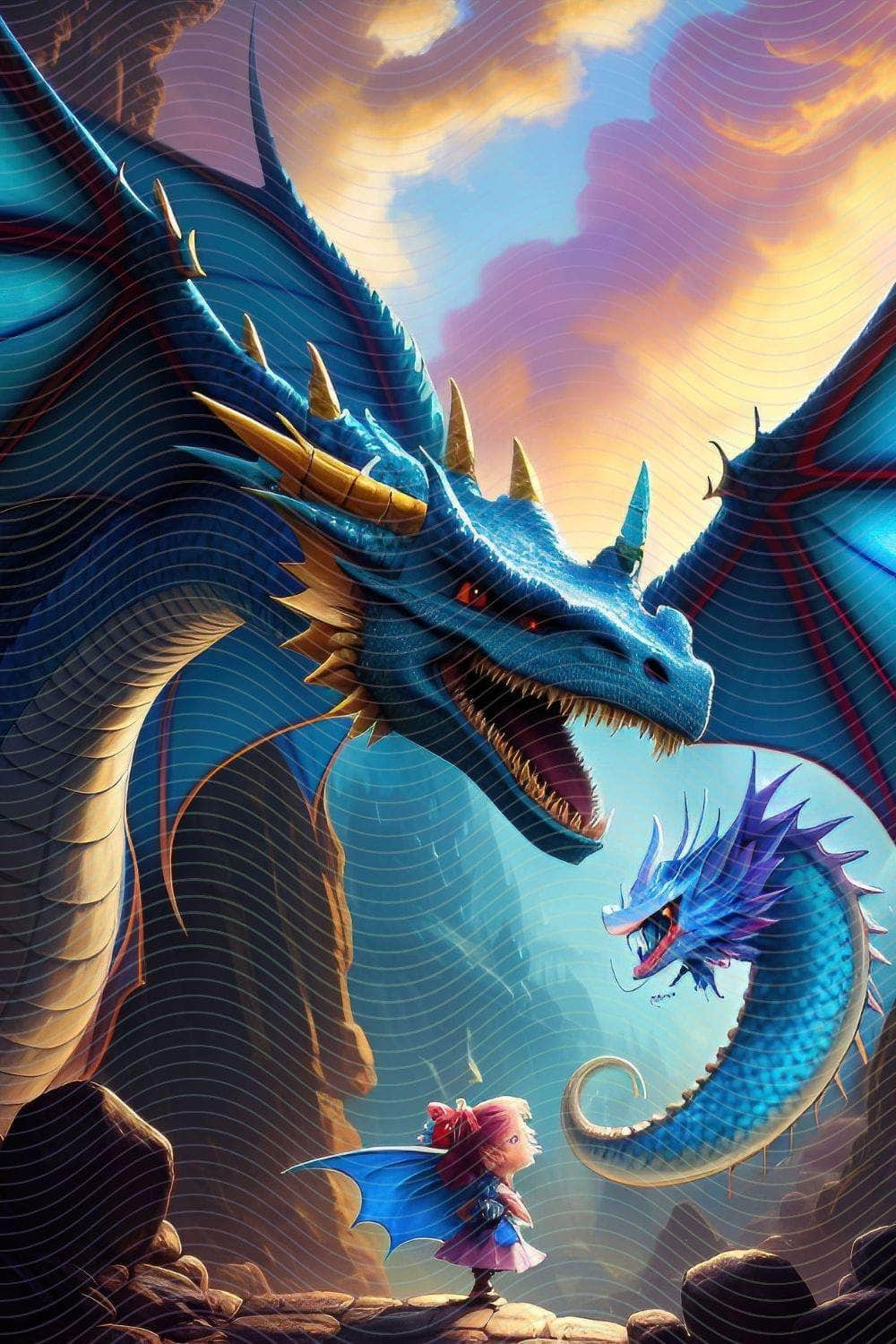 Fantasy Duo- Dragon and Bird in Captivating Artwork