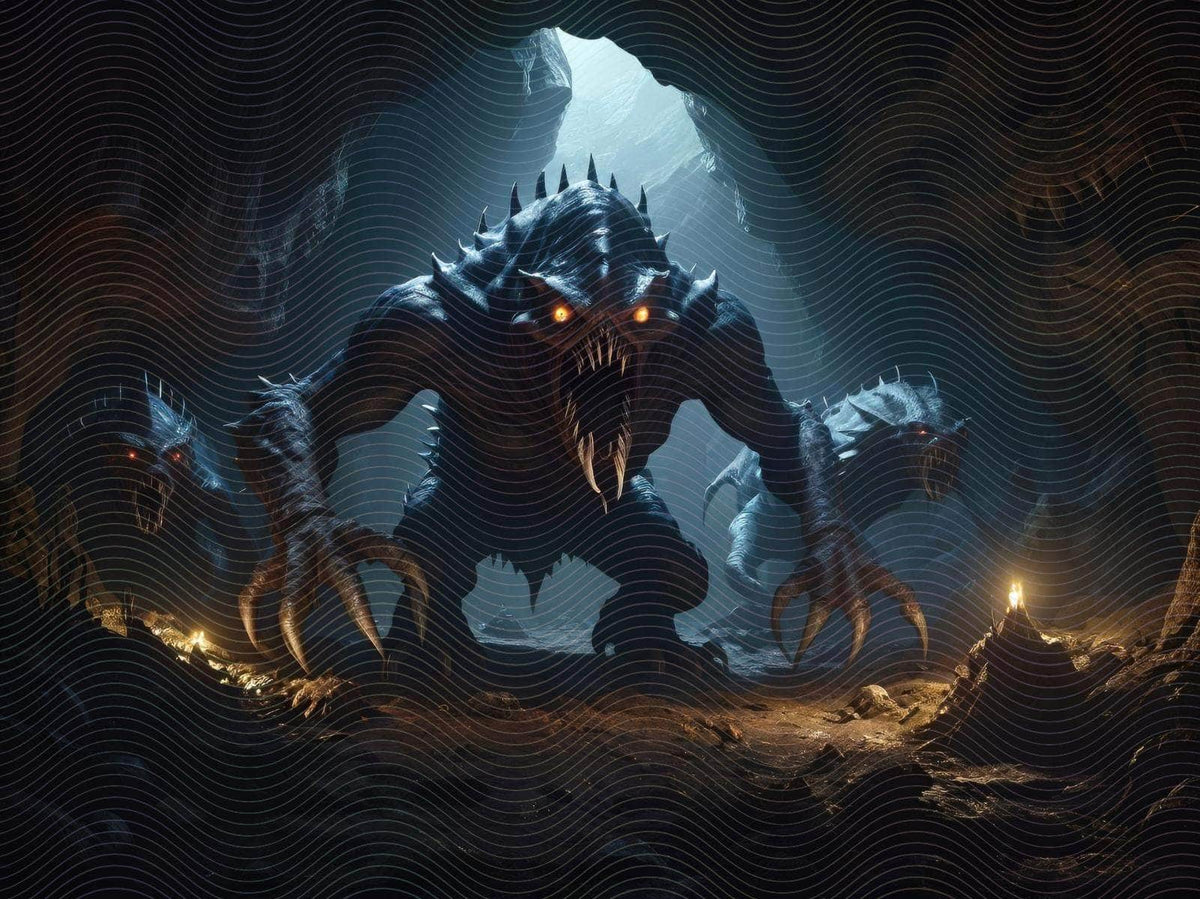 Fantasy Strange Creatures In A Cavern