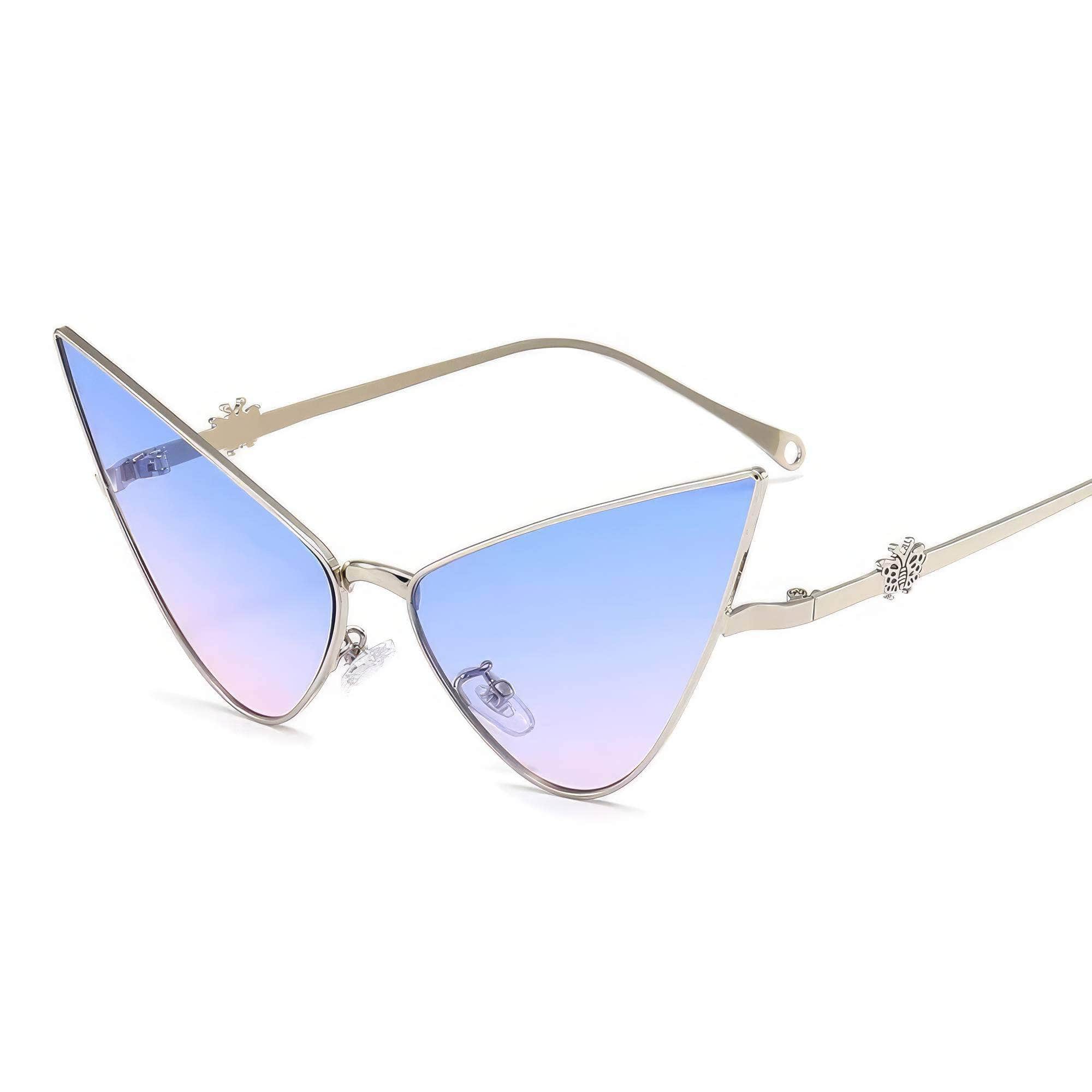Fashion Butterfly Sunglasses Sky Blue/Silver / Resin