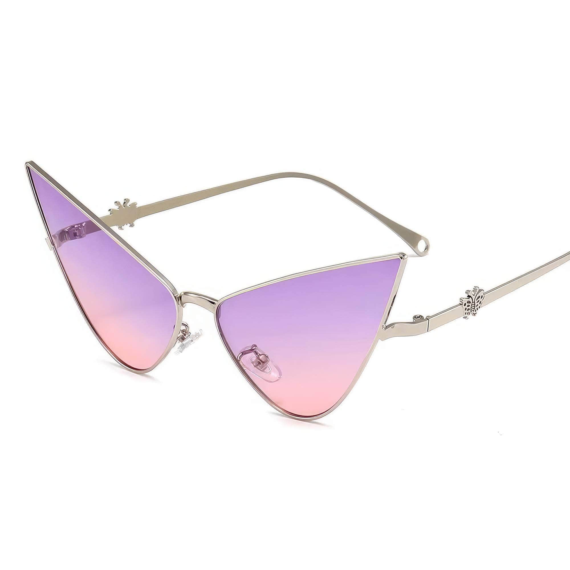 Fashion Butterfly Sunglasses Violet/Silver / Resin