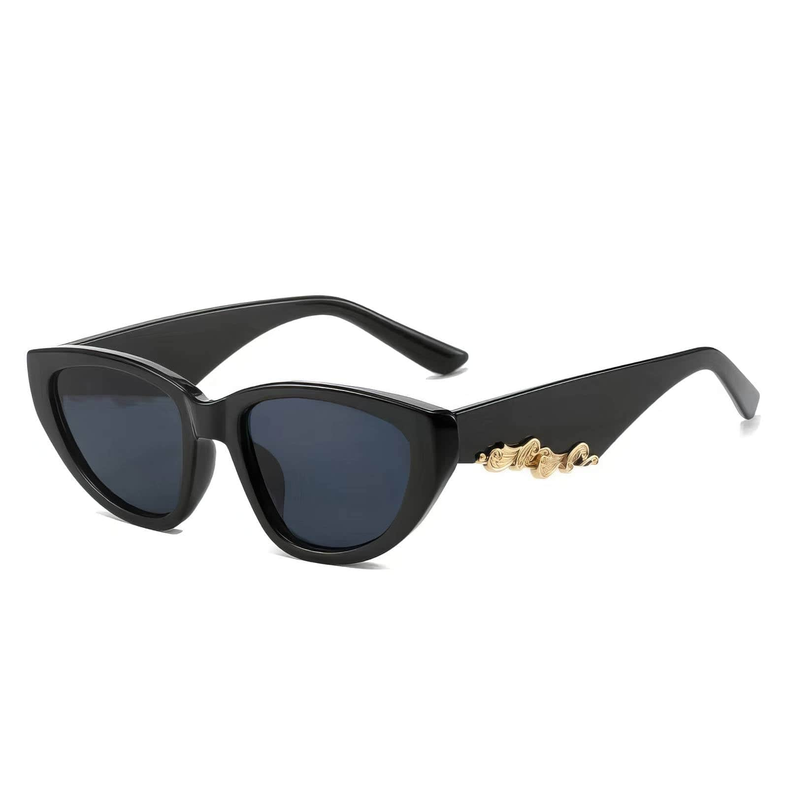 Fashion Carved Frame Eyewear Black / Resin