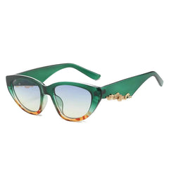Fashion Carved Frame Eyewear Green / Resin