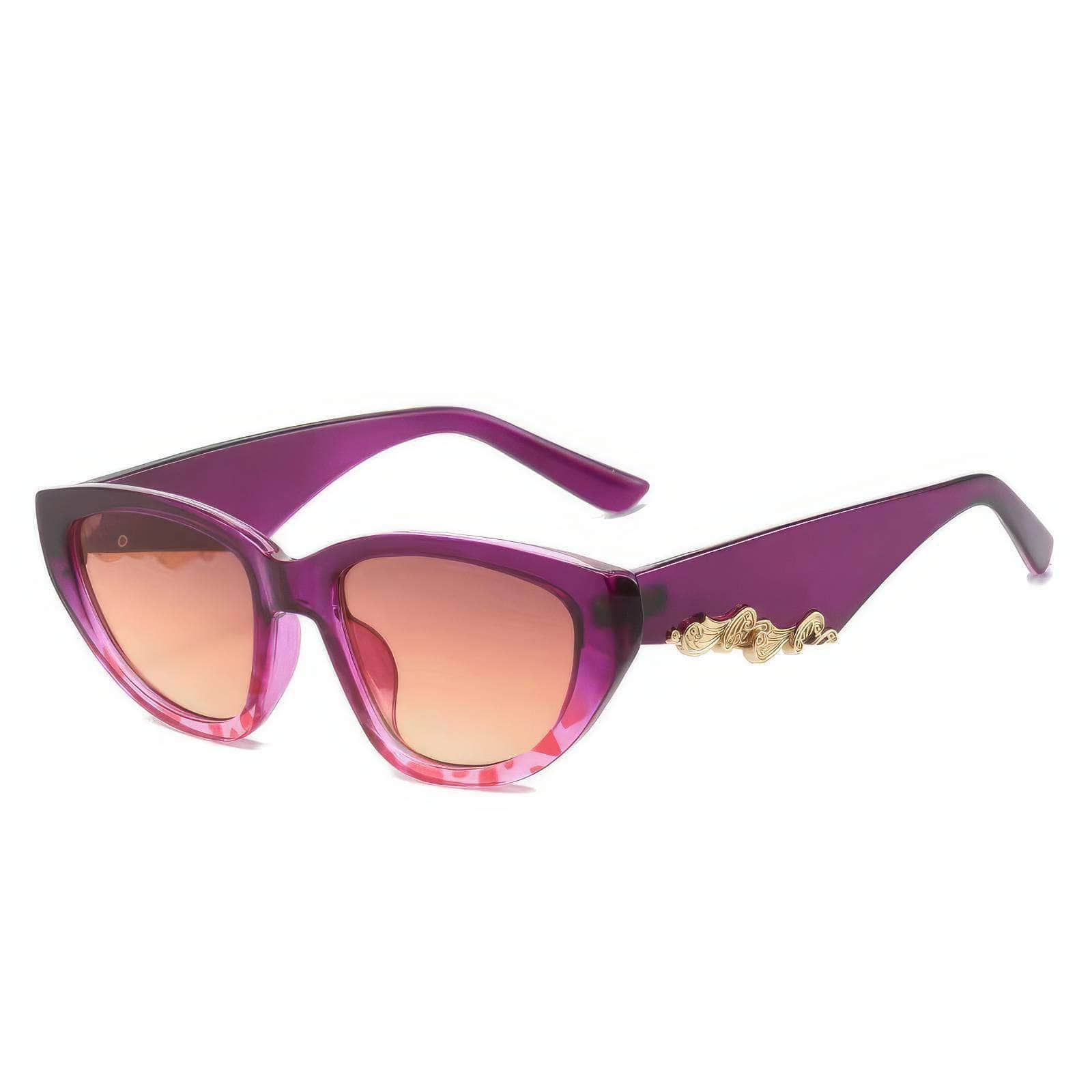 Fashion Carved Frame Eyewear Plum / Resin