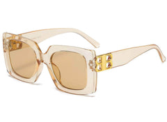 Fashion Large Frame Sunglasses tea/shallow tea / Resin