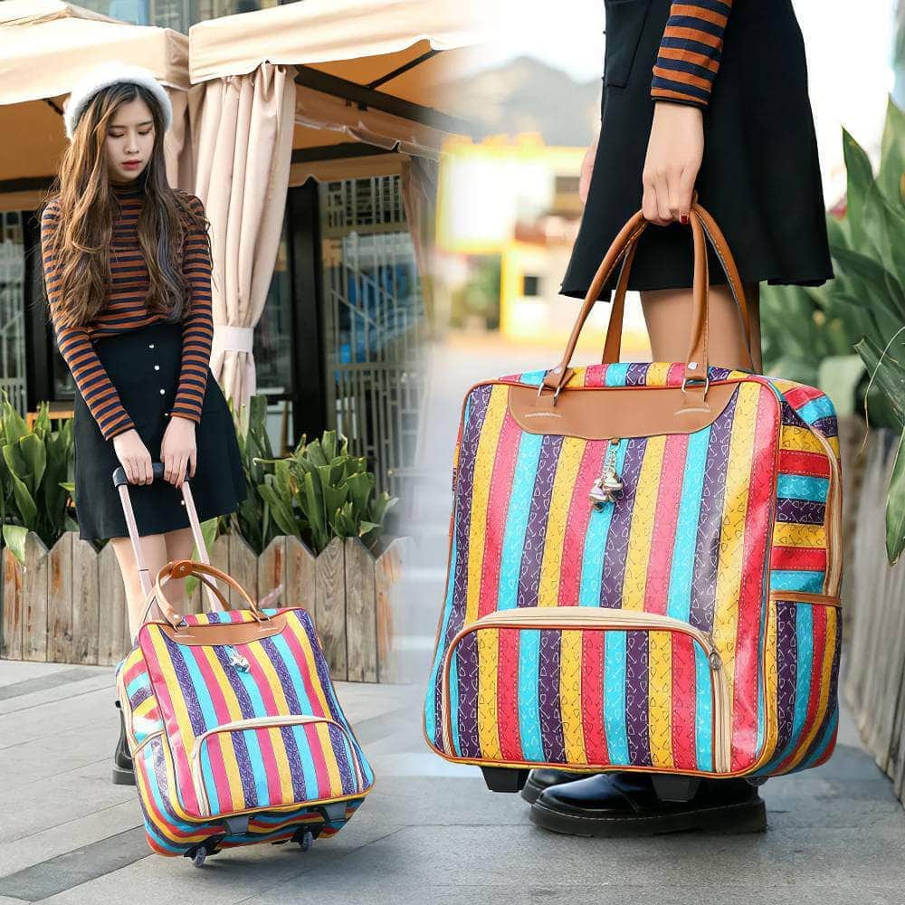 Fashion Women's Travel Luggage Trolley Bag with Wheels - Business Boarding, Rolling Suitcase