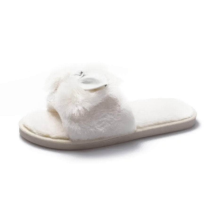 Fashionable Faux Fur House Slippers for Women: Slip-on Flats