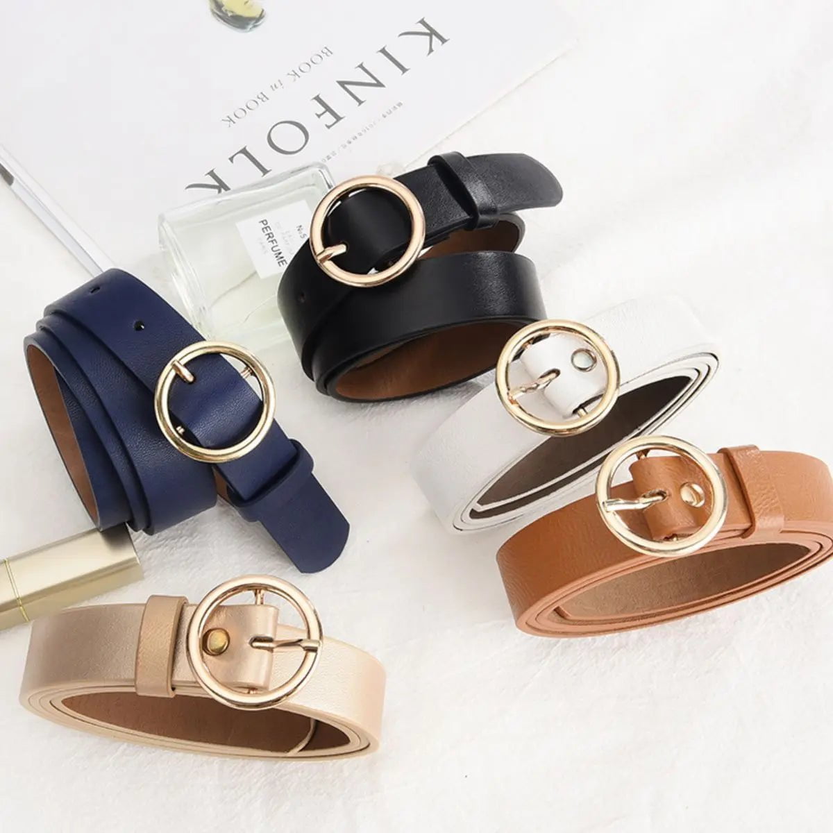 Fashionable Round Buckle Women's Belt