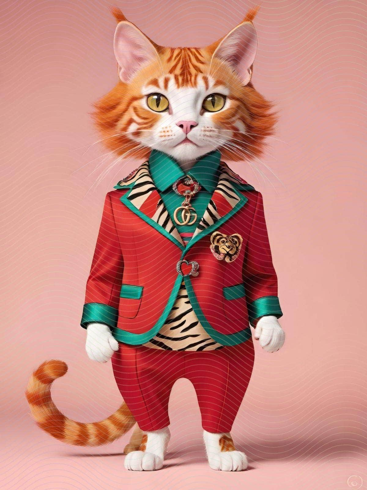 Fashionably Dressed Human-Like Cat Enhanced JPEG Collection