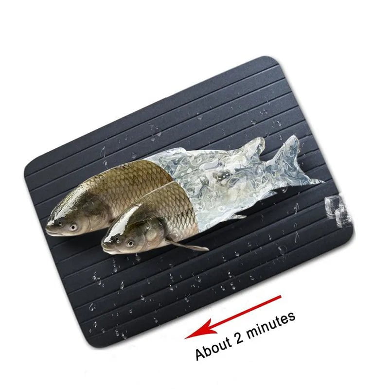 Fast Defrosting Tray - Aluminium Alloy Thaw Food Defrosting Tray, Frozen Meat Fish Food Tray with Brush, Meat Tools