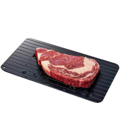 Fast Defrosting Tray - Aluminium Alloy Thaw Food Defrosting Tray, Frozen Meat Fish Food Tray with Brush, Meat Tools