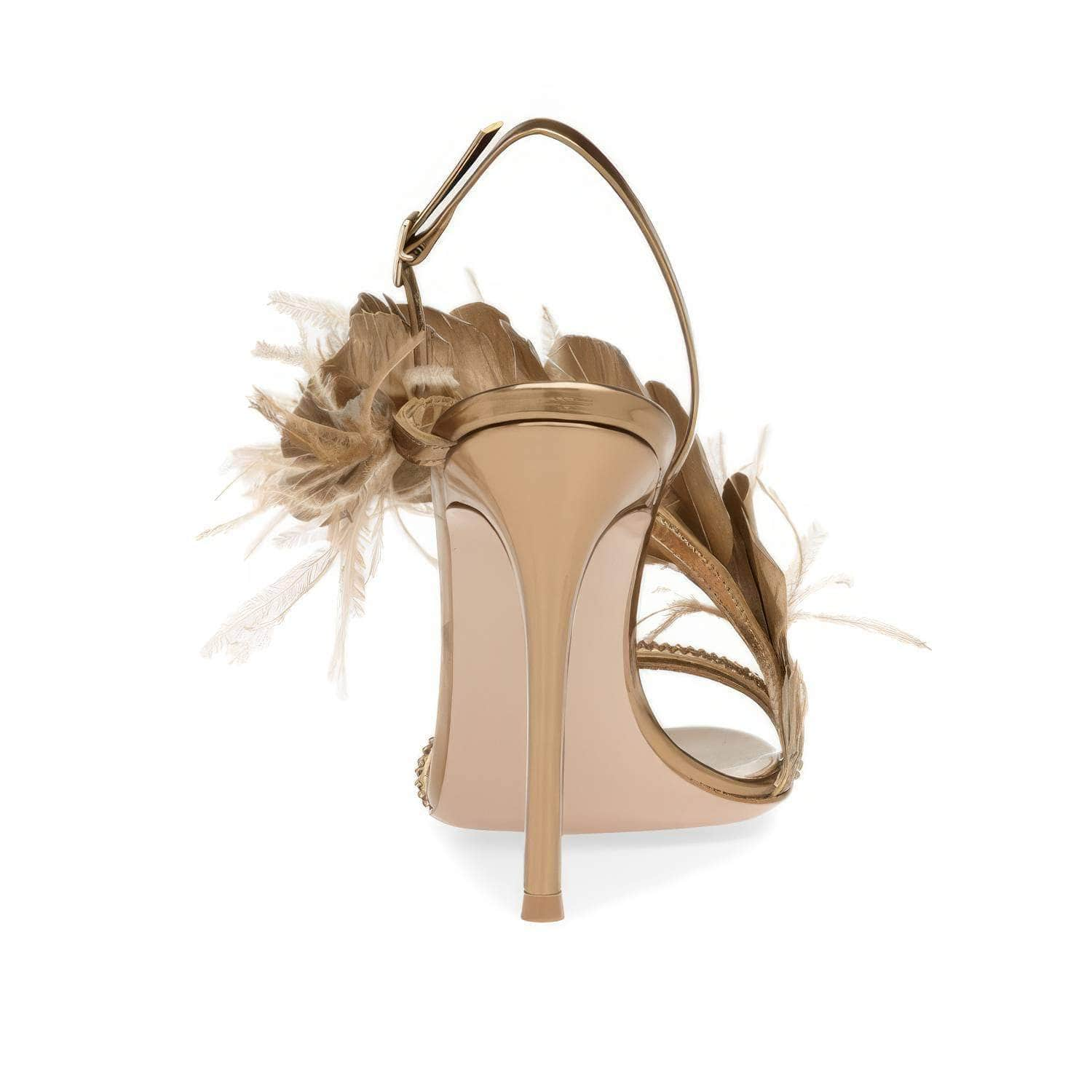 Feather Decorative Peep Toe Heels