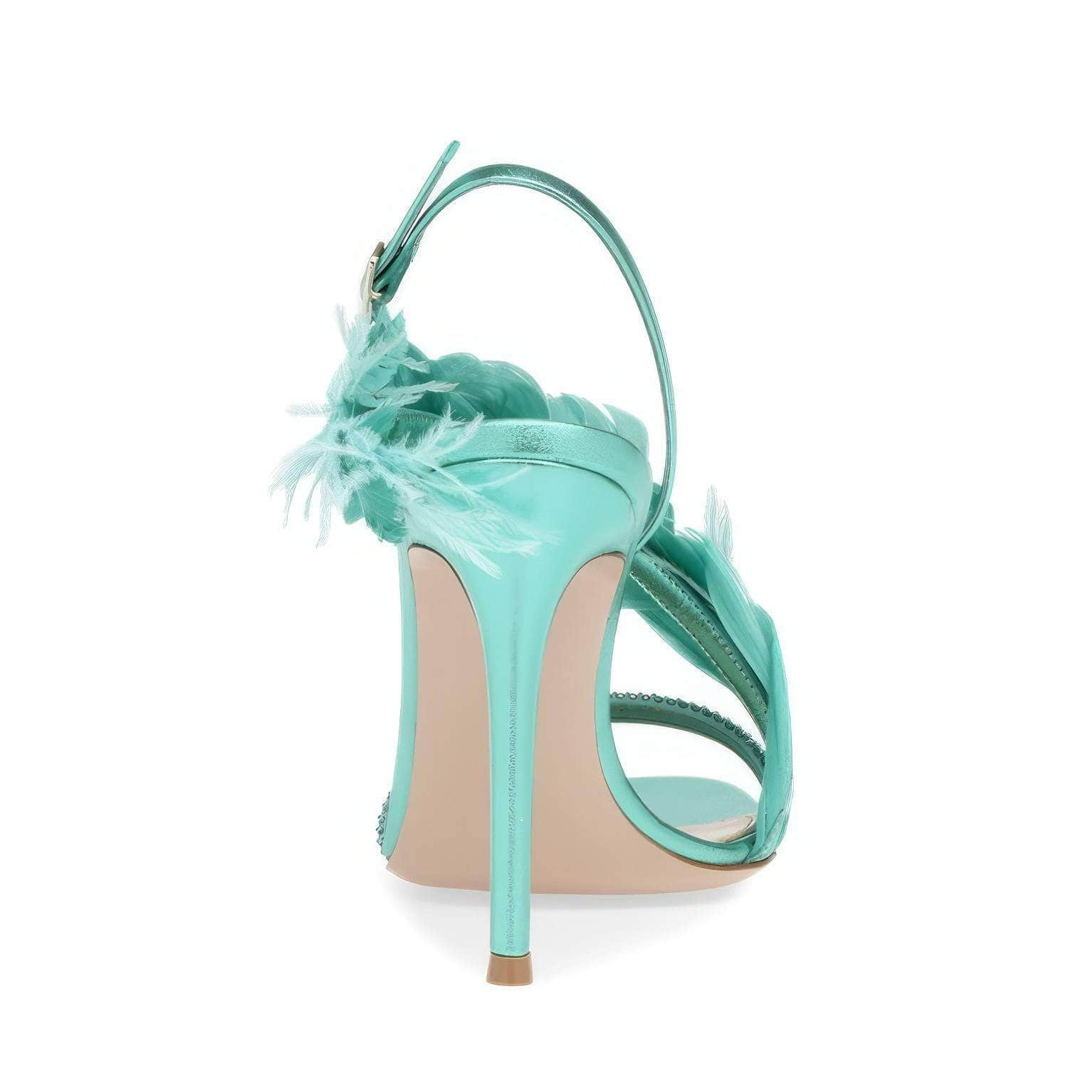 Feather Decorative Peep Toe Heels