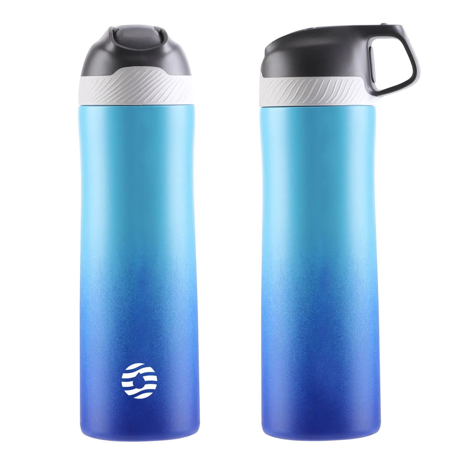FEIJIAN Insulated Water Bottle with Straw Lid - Double Wall Thermos, Stainless Steel, Keeps Hot and Cold for School, Sports, Travel Gradient Blue 550ml / 550-710ml / CHINA