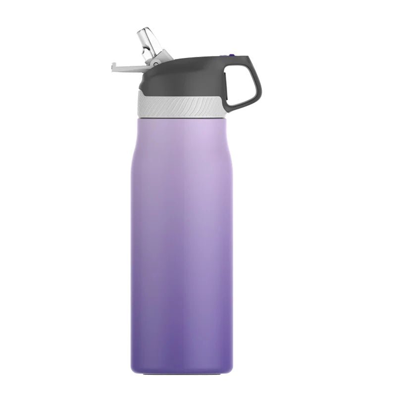 FEIJIAN Insulated Water Bottle with Straw Lid - Double Wall Thermos, Stainless Steel, Keeps Hot and Cold for School, Sports, Travel Gradient Purple710ml / 550-710ml / CHINA