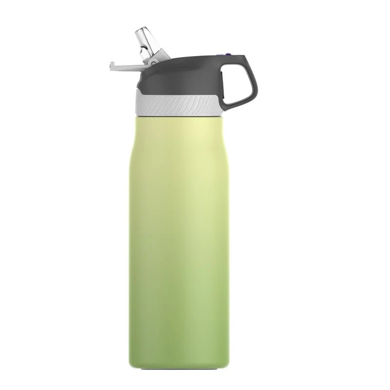FEIJIAN Insulated Water Bottle with Straw Lid - Double Wall Thermos, Stainless Steel, Keeps Hot and Cold for School, Sports, Travel Green Gradient 710ml / 550-710ml / CHINA
