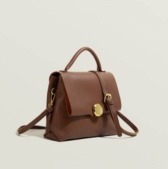 Flap Tote Shoulder Purse Brown