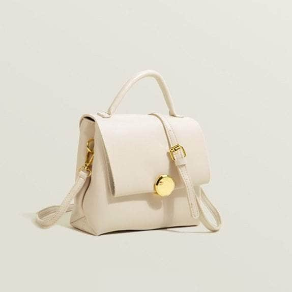 Flap Tote Shoulder Purse White