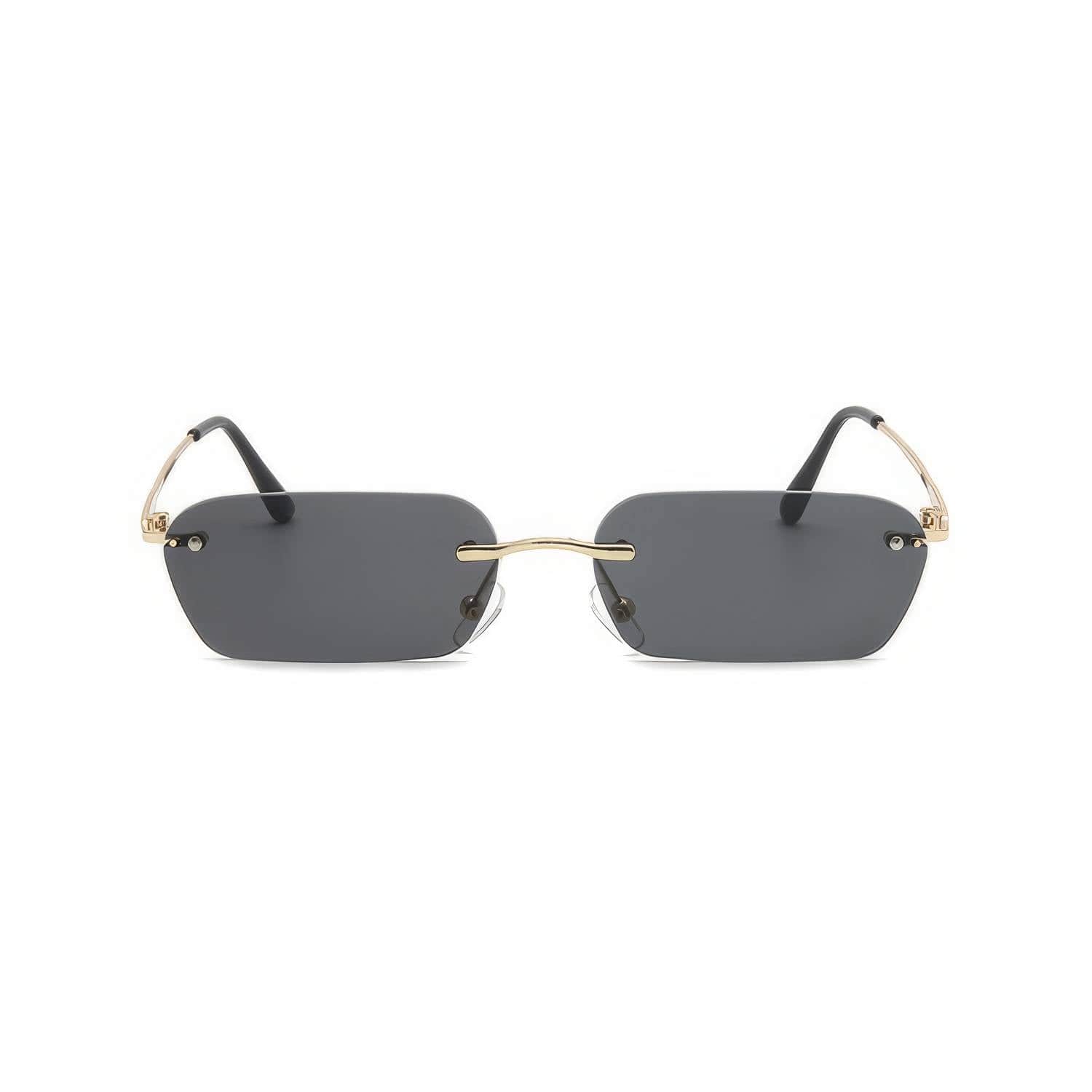 Flat Top Square Sunglasses Gold/Gray / Resin