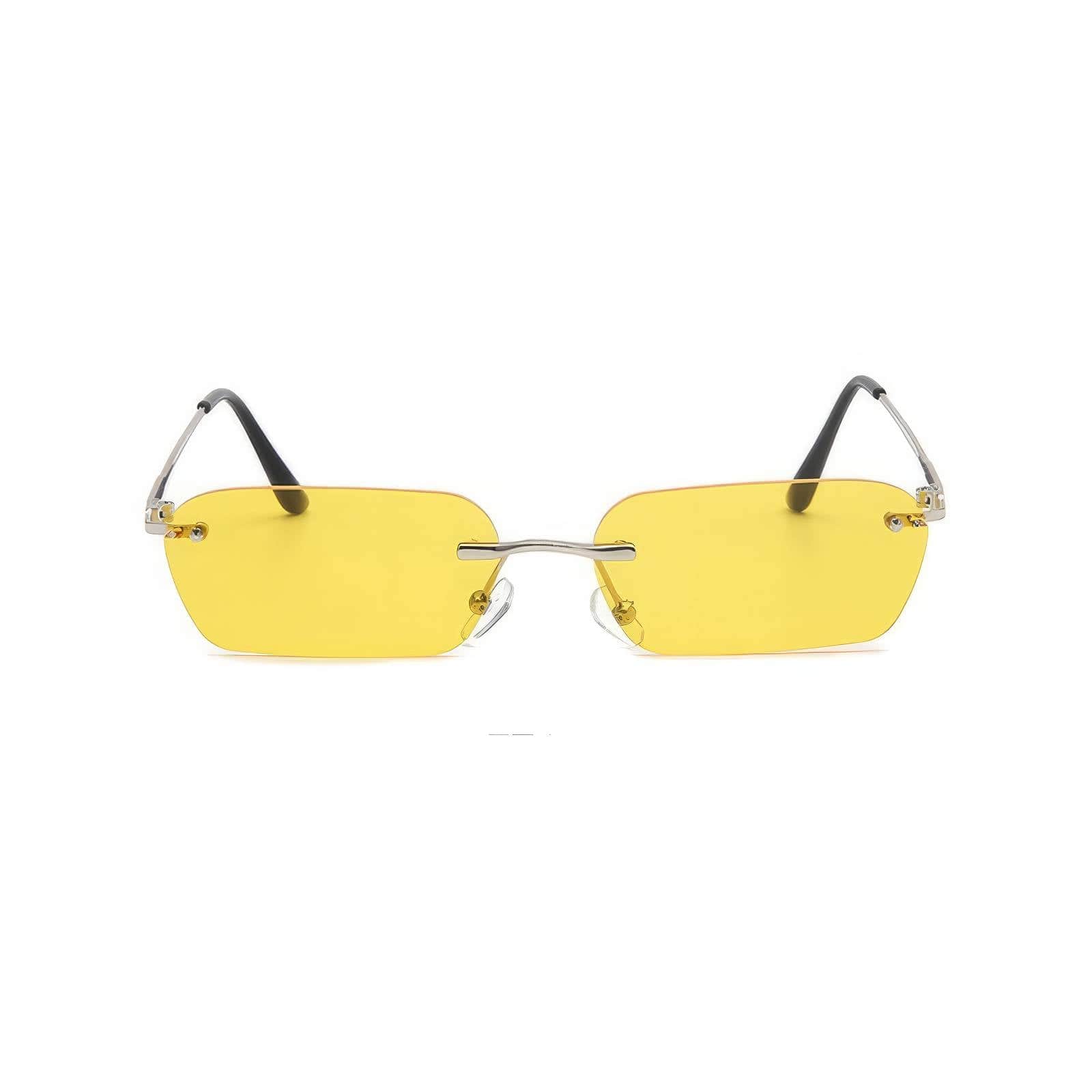 Flat Top Square Sunglasses Yellow/Silver / Resin