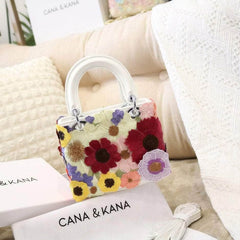 Floral Embroidered Multicolor Handbag Multicolor