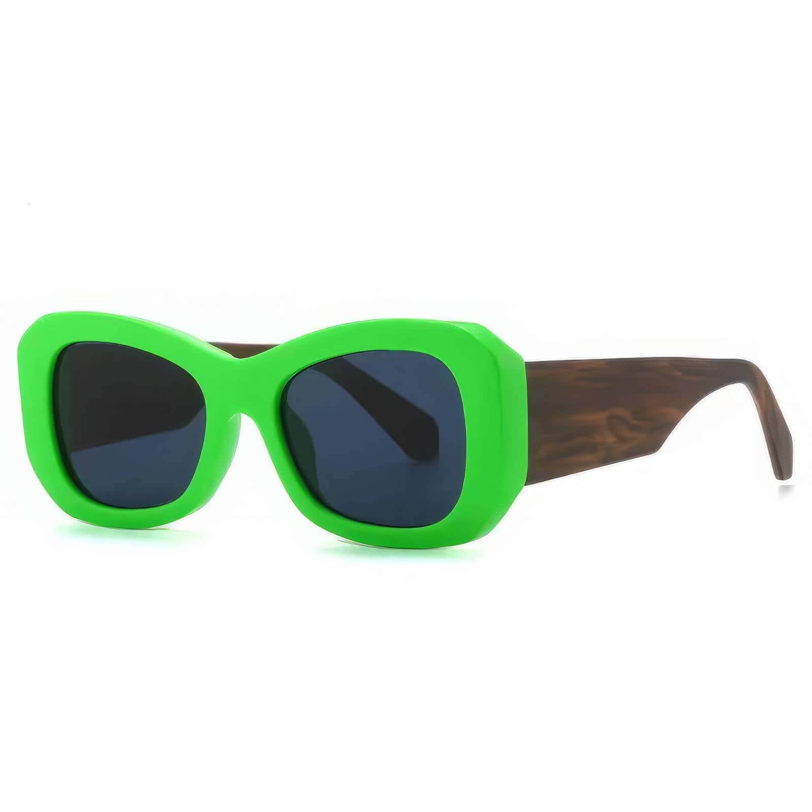 Funky Trending Square Sunglasses Green/Gray / Resin