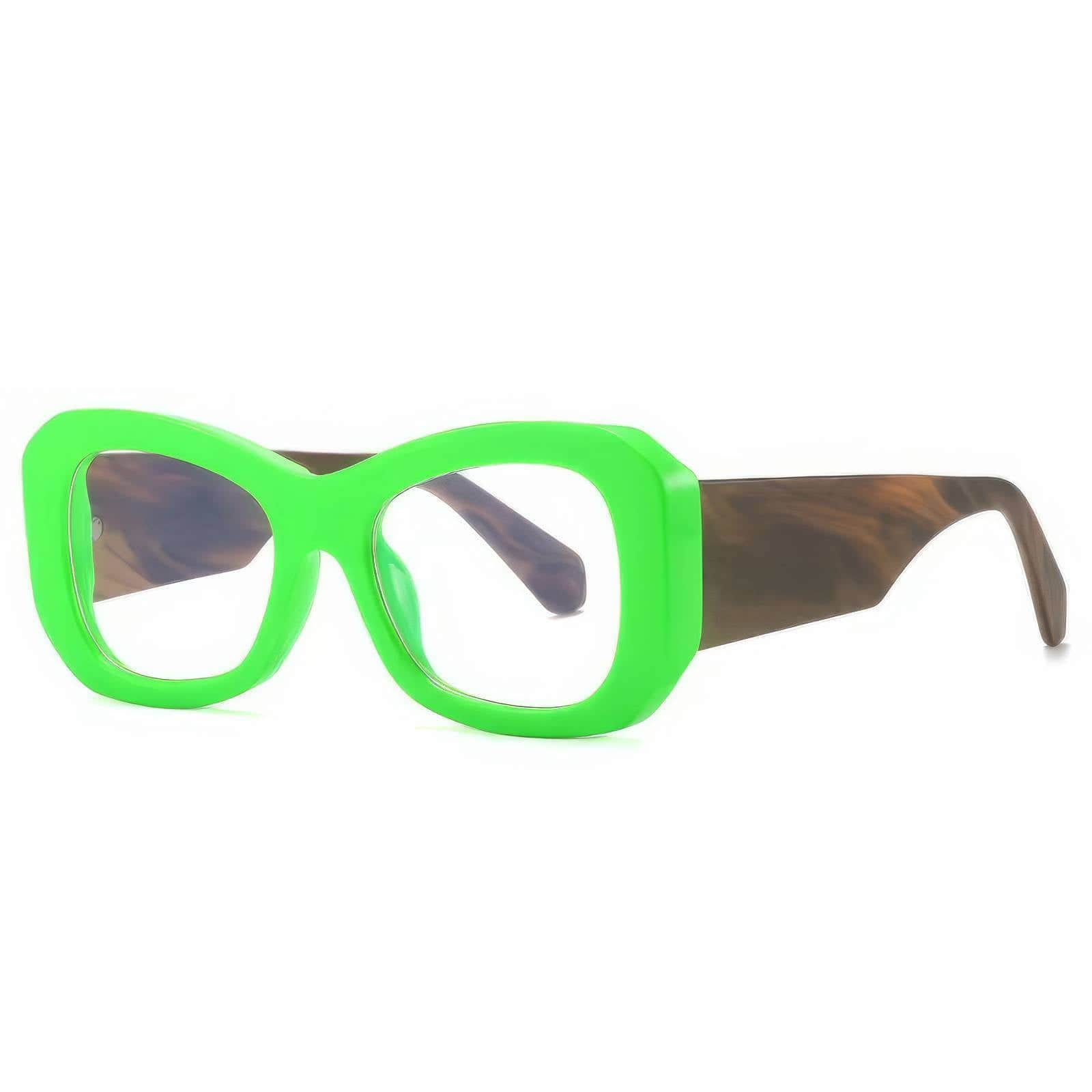 Funky Trending Square Sunglasses Green/White / Resin