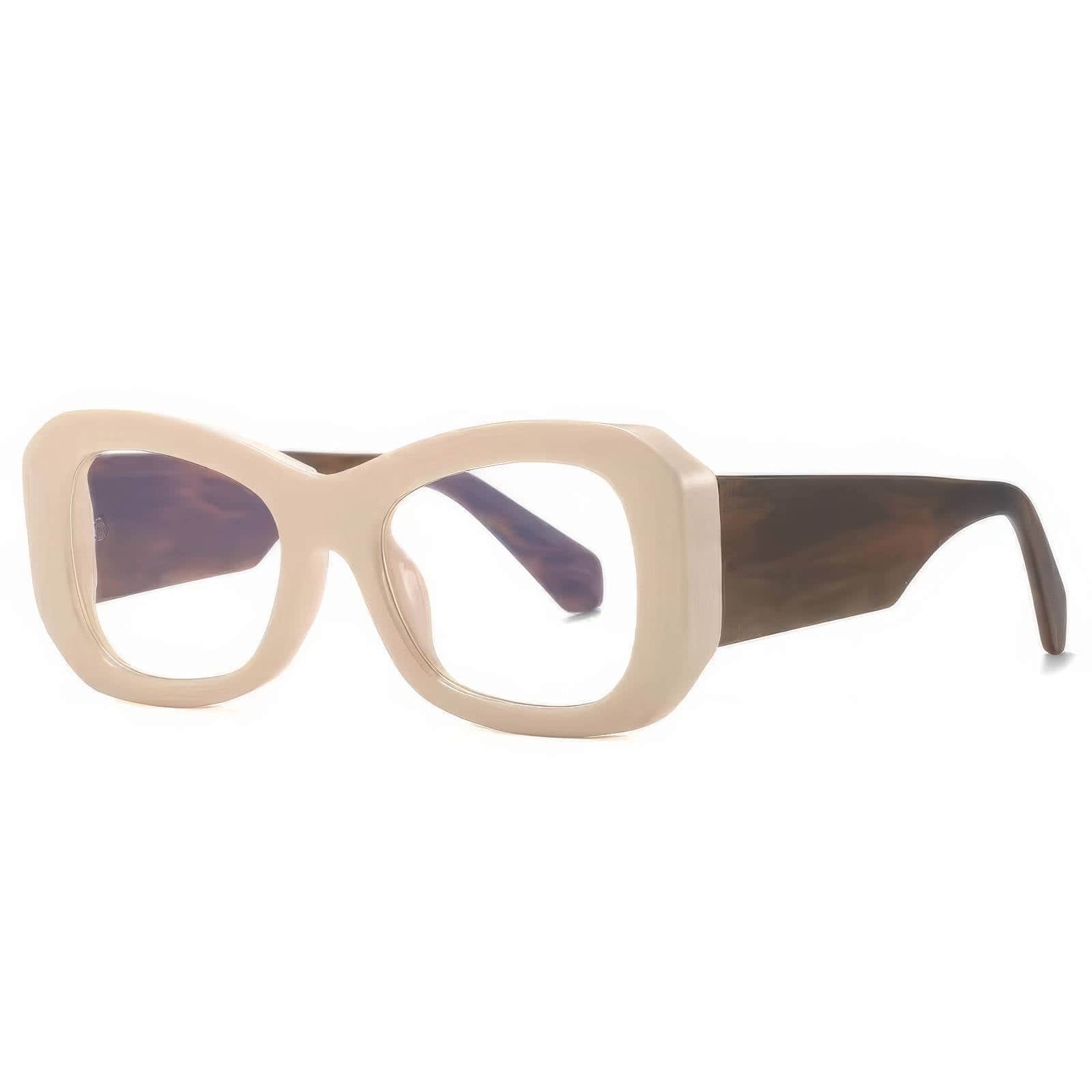 Funky Trending Square Sunglasses Ivory/White / Resin