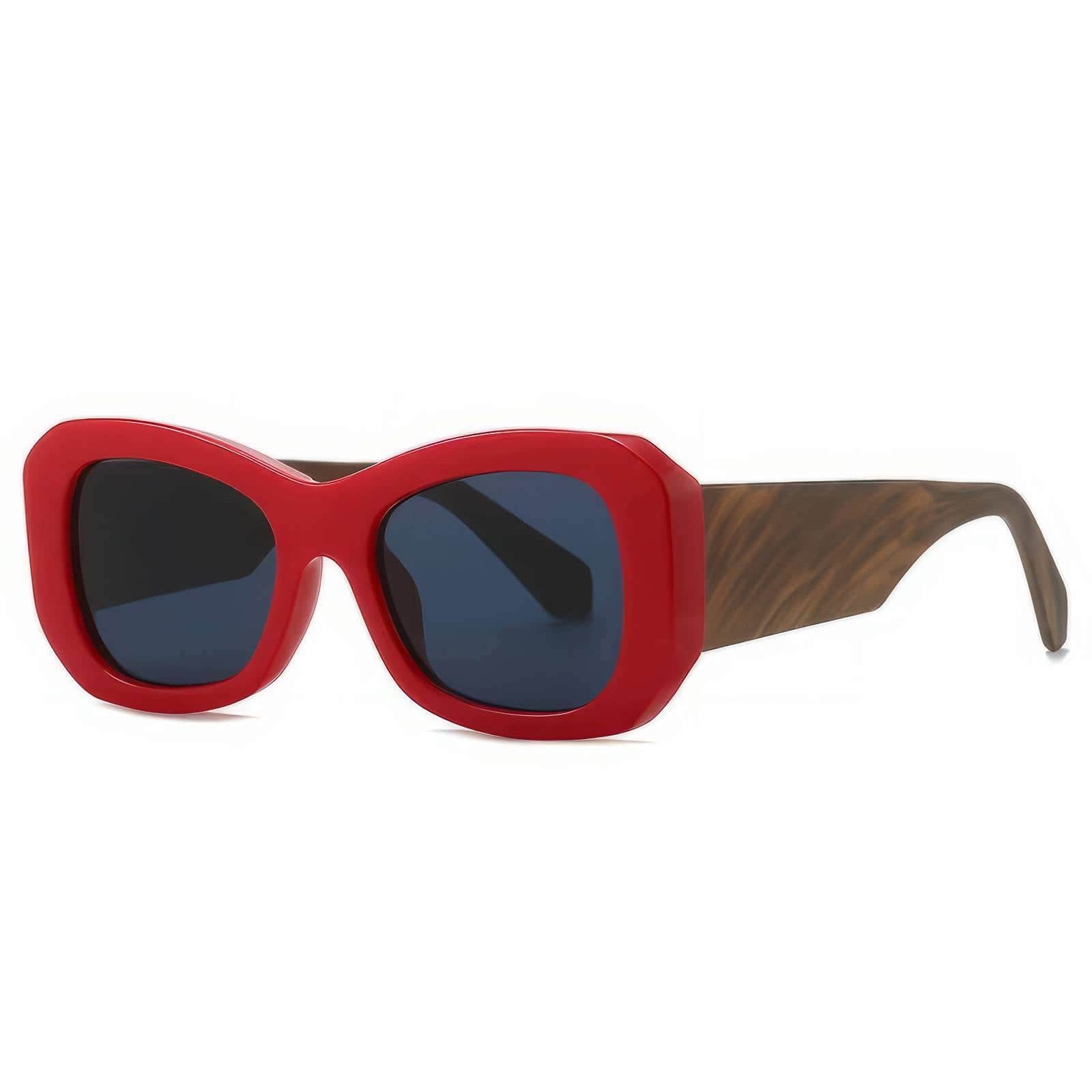 Funky Trending Square Sunglasses Red/Gray / Resin