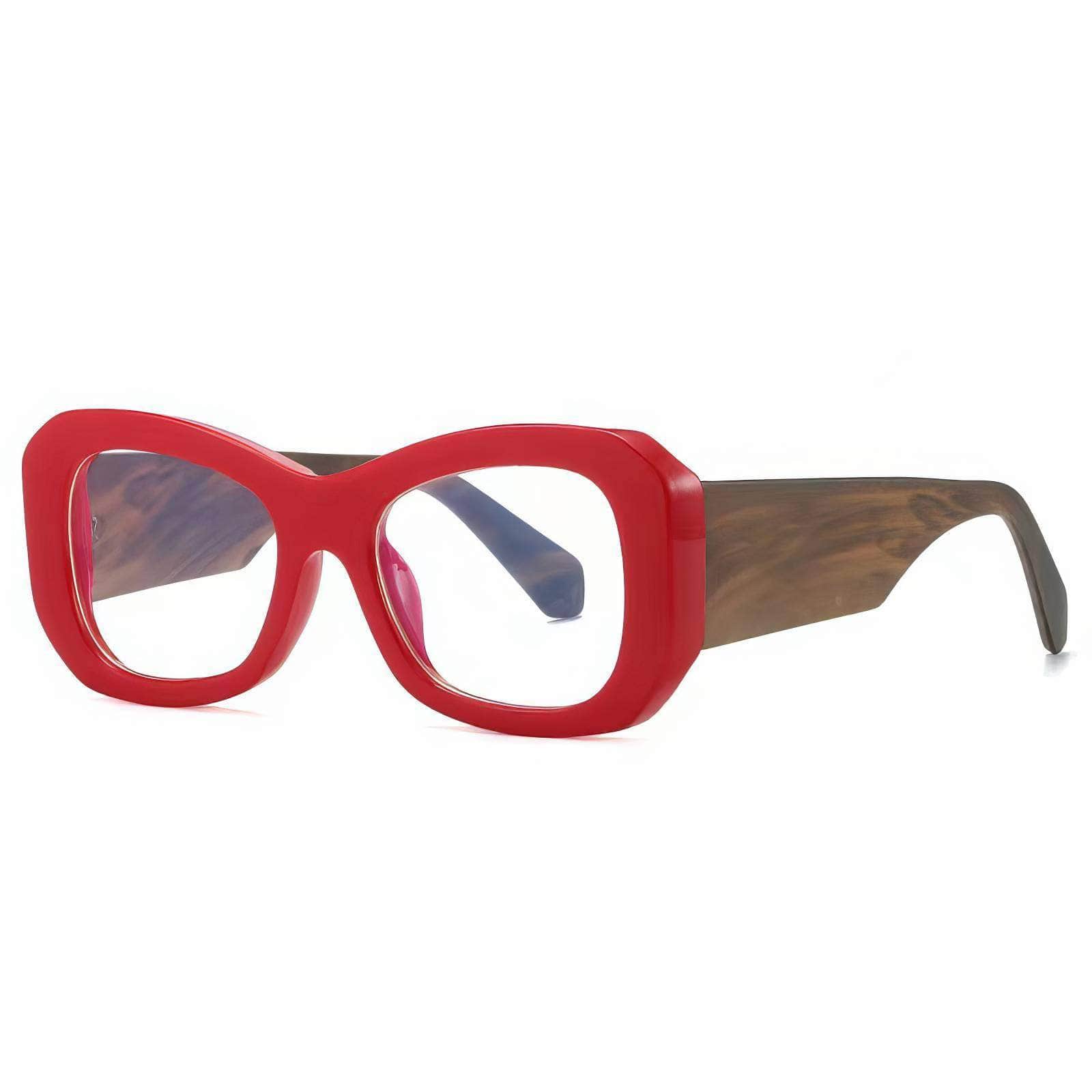 Funky Trending Square Sunglasses Red/White / Resin