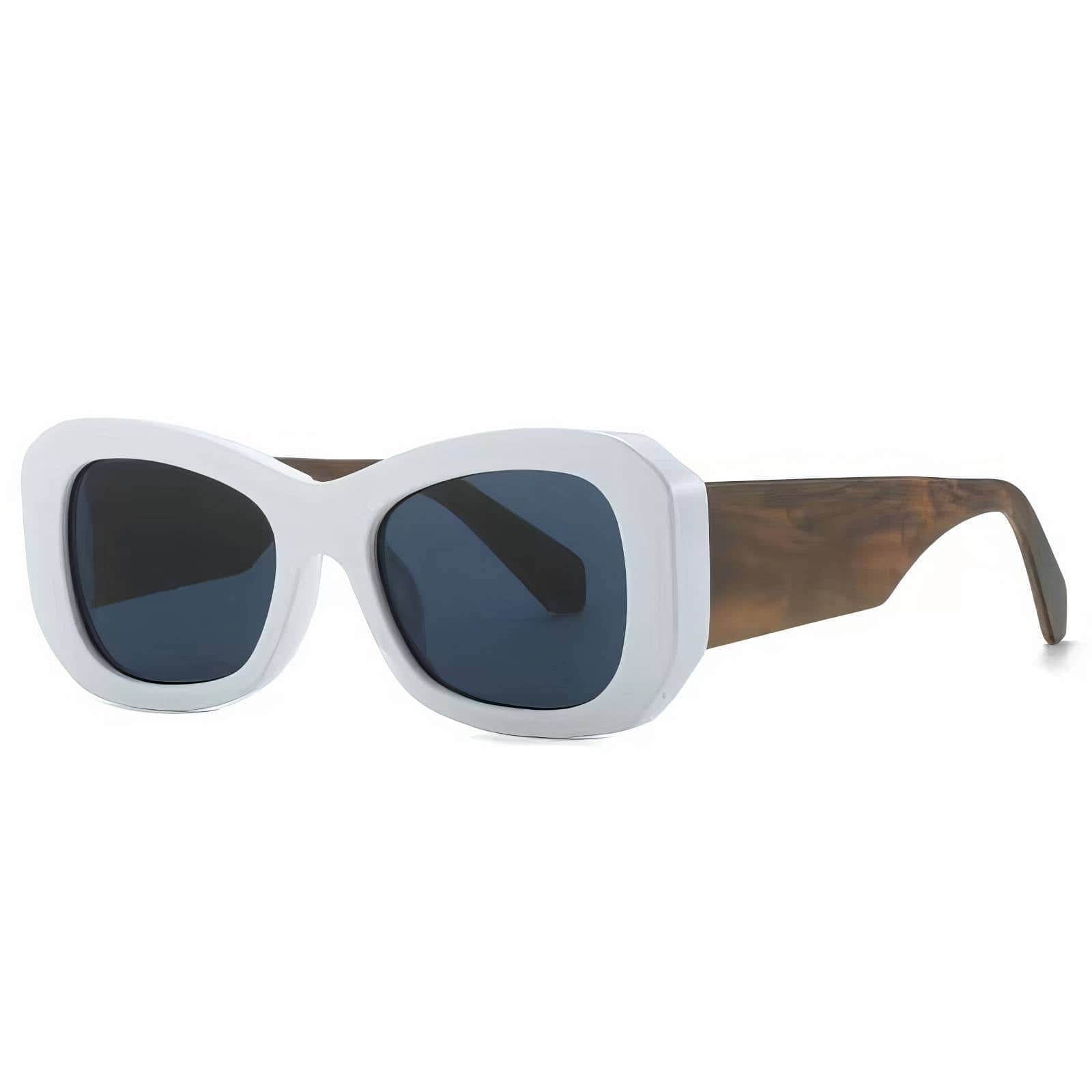 Funky Trending Square Sunglasses White/Gray / Resin