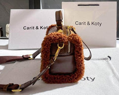 Fur-Trimmed Signature Embossed Bag