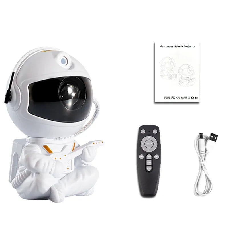 Galaxy Star Projector LED Night Light - Astronaut Lamp for Bedroom Decoration, Home Decor, Children Gifts Guitar White / USB Plug