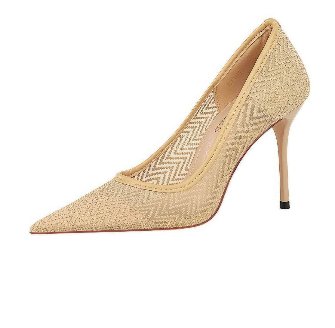 Geometric Designed Mesh Stiletto Heels