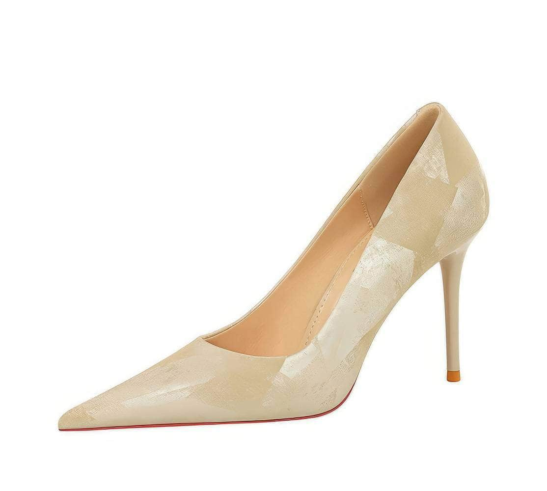 Geometric Gradient Pointy Toe Stilettos EU 33 / Wheat / 10CM