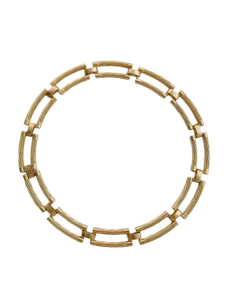 Geometric Rectangular Link Chunky Statement Necklace