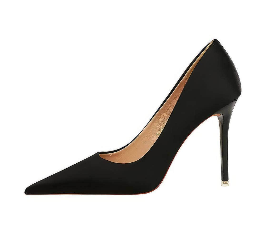 Glammed Satin Court Stiletto Pumps EU 33 / Black / 7.5CM