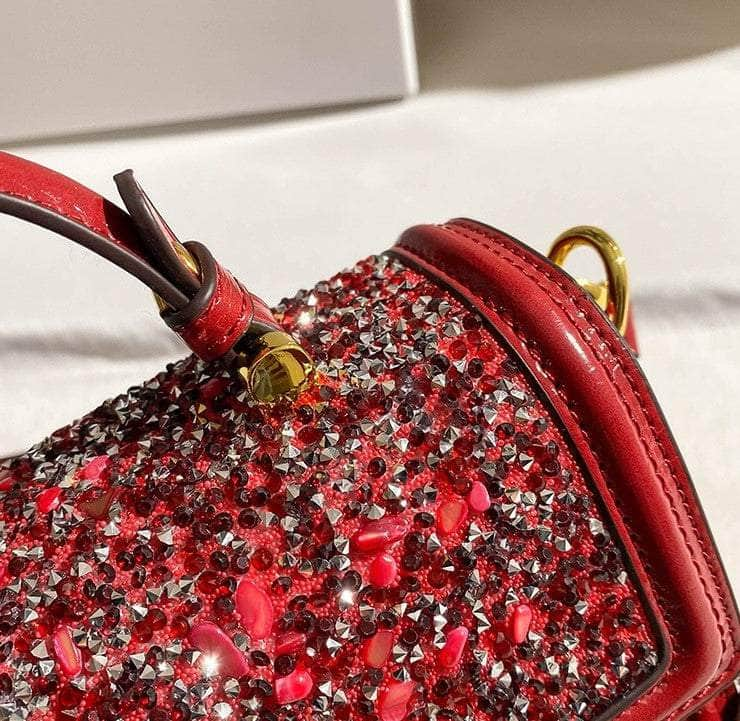 Glamorous Red Sequin Crossbody Handbag