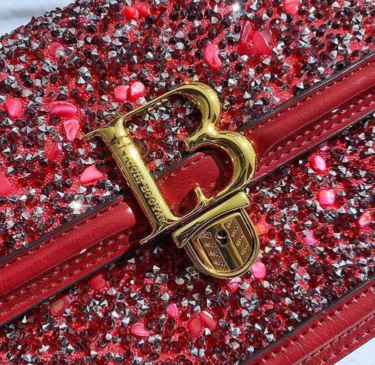 Glamorous Red Sequin Crossbody Handbag