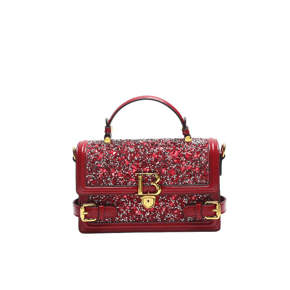 Glamorous Red Sequin Crossbody Handbag