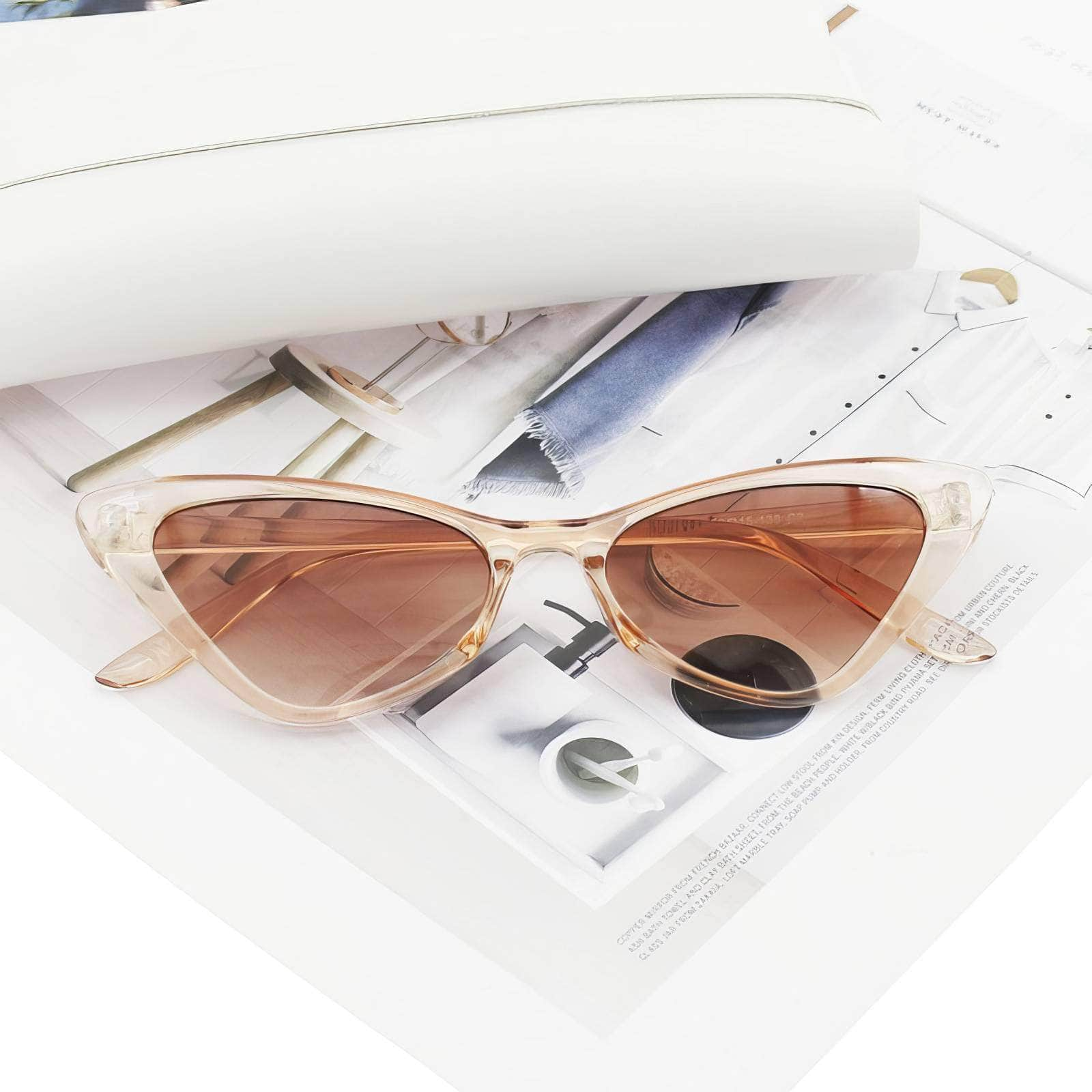 Glamour Oval Sunglasses Light/Brown / Resin