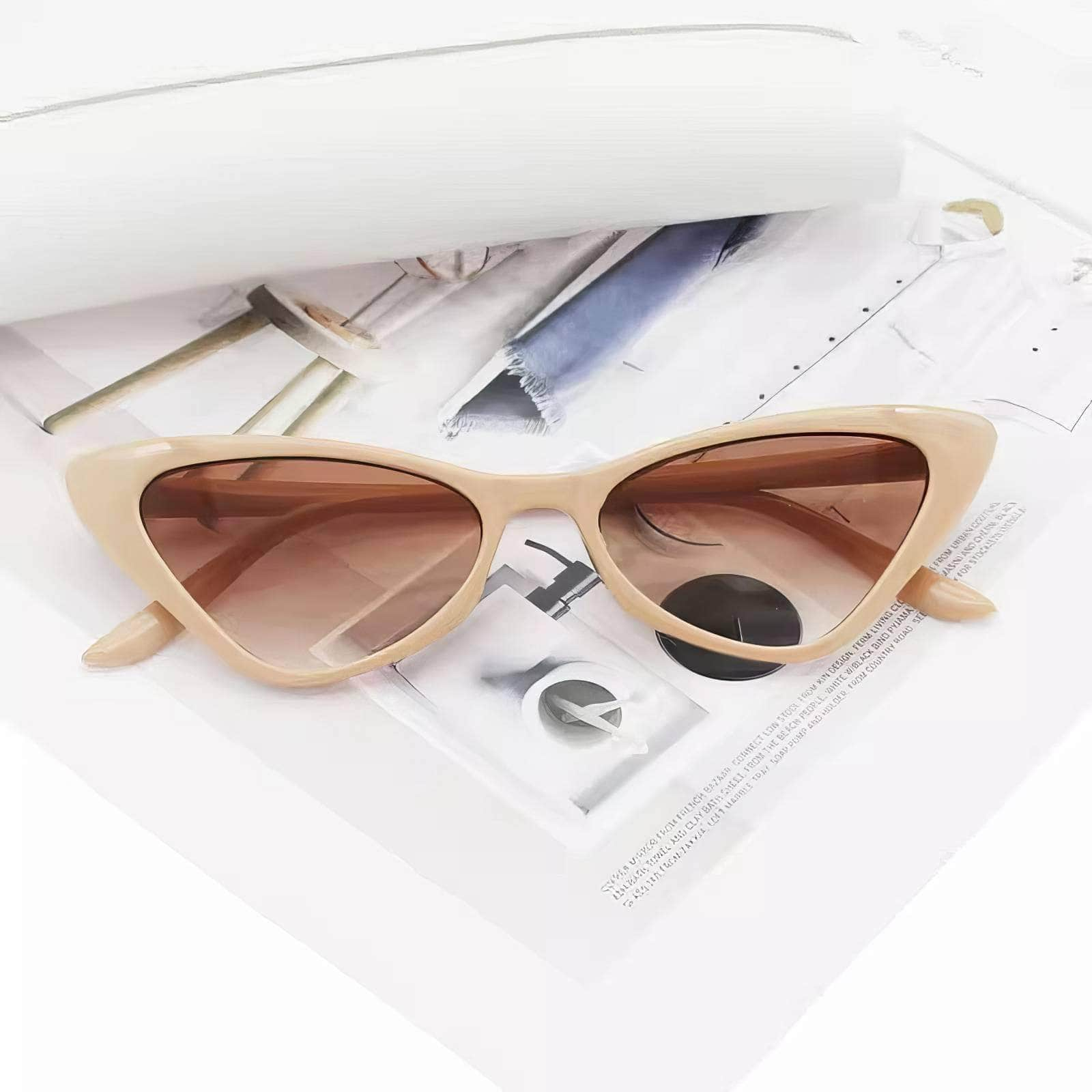 Glamour Oval Sunglasses Shallow Tea/Brown / Resin