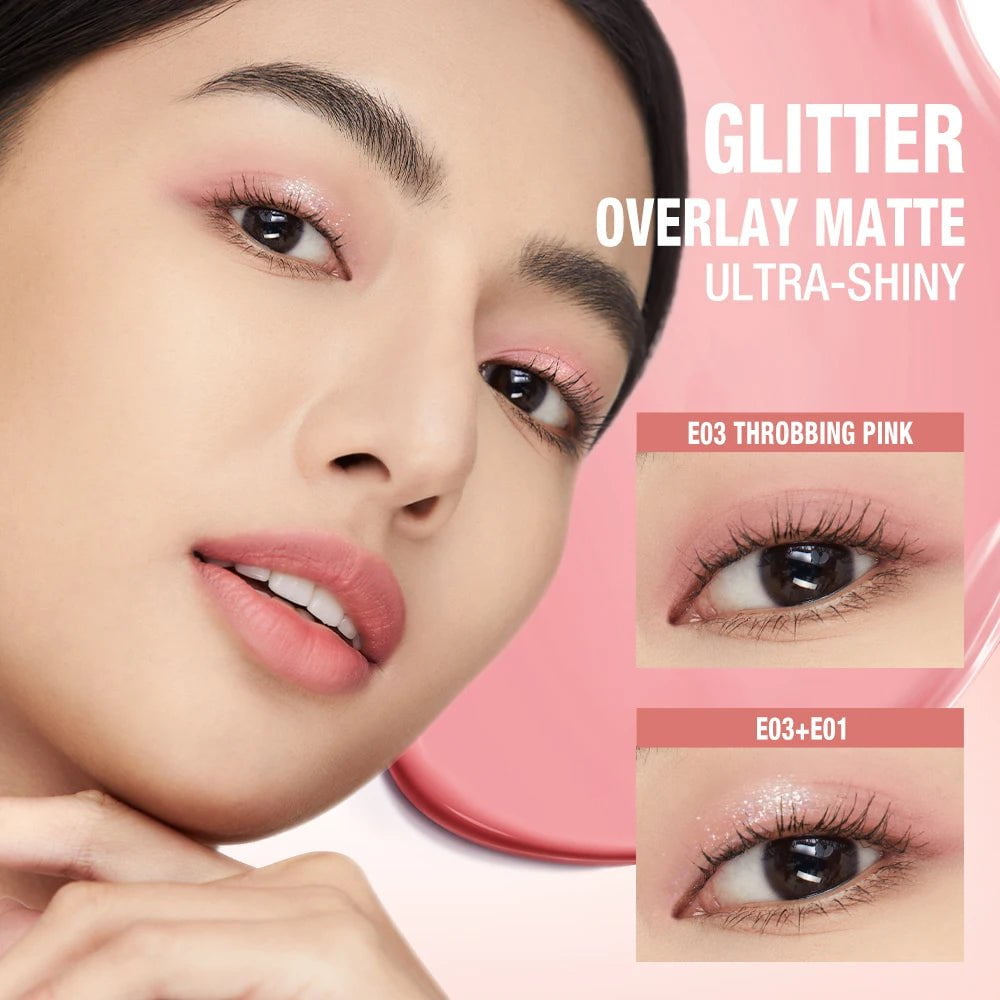 Glitter Liquid Eyeshadow Highlighter - 6 Colors, Long-lasting, Lightweight Silkworm Matte Eye Shadow Makeup