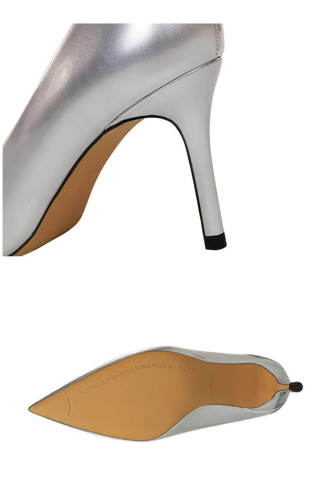 Glossy Finish Pointy Toe Pumps