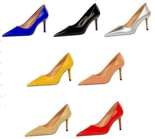 Glossy Finish Stiletto Court Pumps