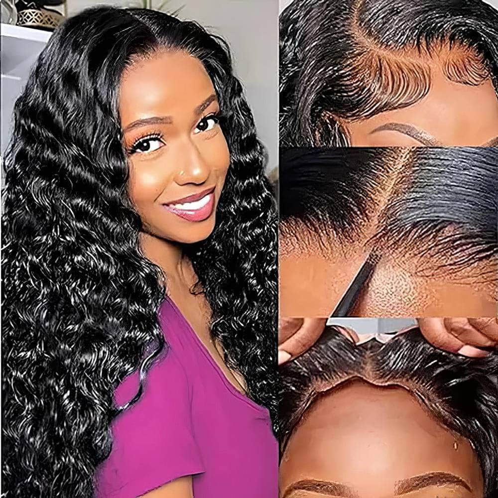 Glueless HD Loose Deep Wave 6x4 Lace Front Wig - Wear And Go, Pre-Plucked, Transparent Closure, Deep Wave Human Hair Wig