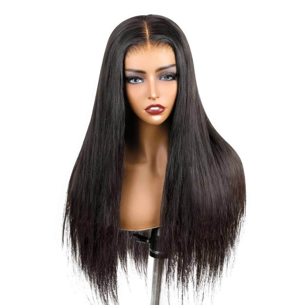 Glueless HD Straight Lace Front Wig - Human Hair, Transparent 6x4 Lace Closure, Pre-Cut, Pre-Plucked, Wear And Go Wig