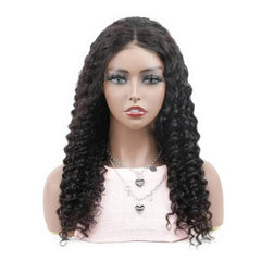 Glueless Wig - Wear And Go Deep Wave Frontal Wig, 6x4 HD Transparent Curly Lace Front Human Hair Wig, Ready To Wear